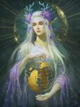 Moon Goddess Elune Moon goddess art, Goddess art, Moon godde